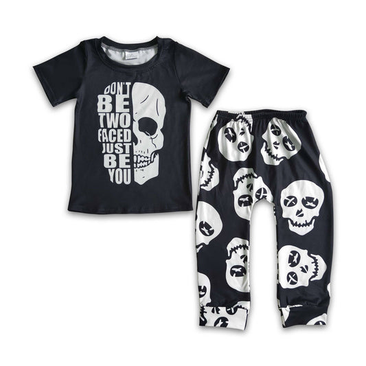 Just be you skull print boy Halloween outfits