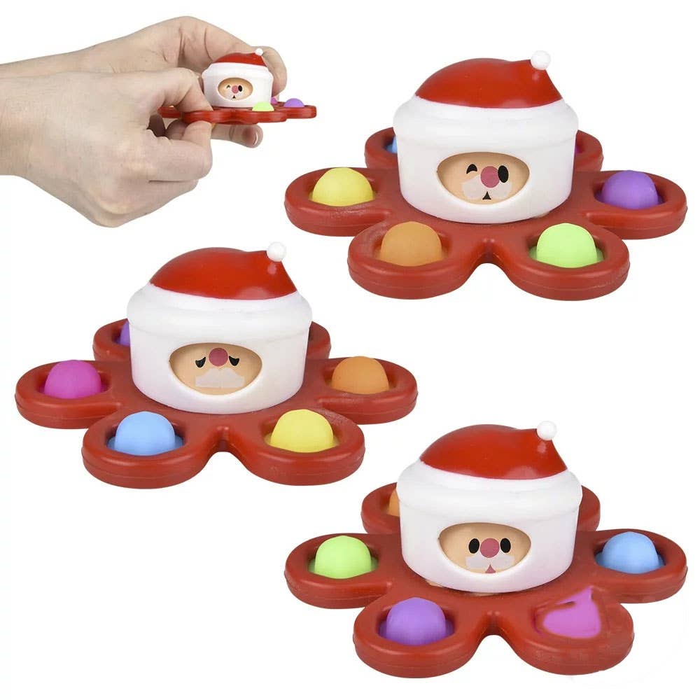 Christmas Santa Stocking Stuffer Spinner Fidget Kids Toy