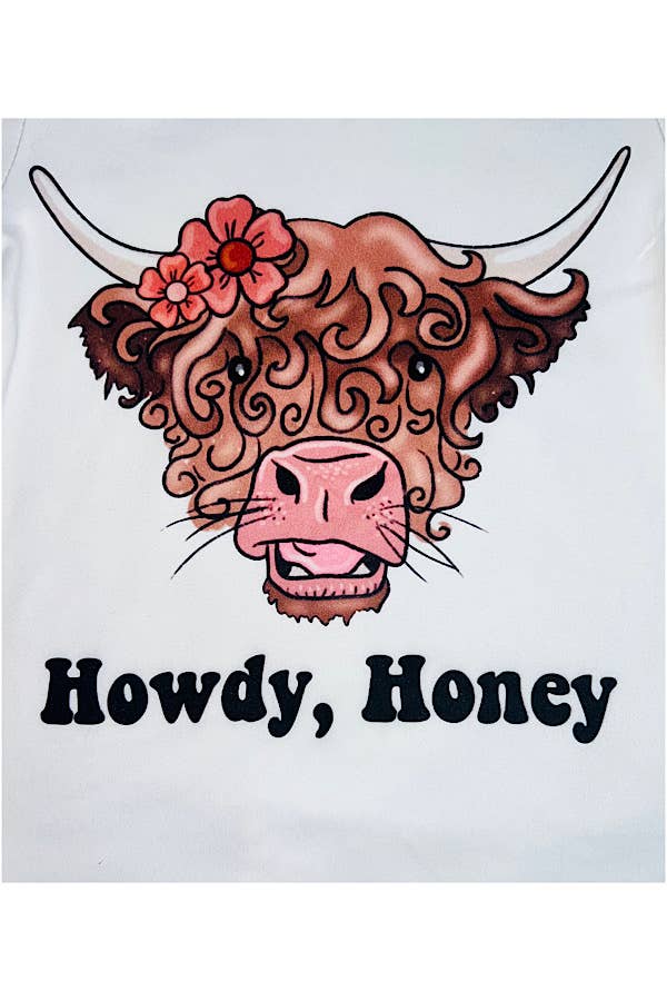 "HOWDY HONEY" 2pc short sleeve top w/bloomer infant set