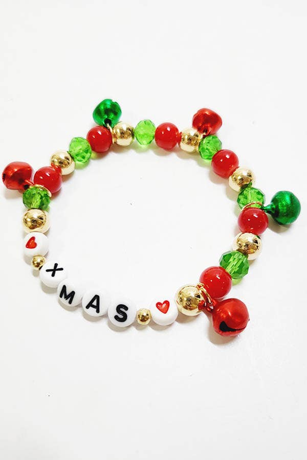 Christmas Jingle Bell Bead Stretch Bracelet