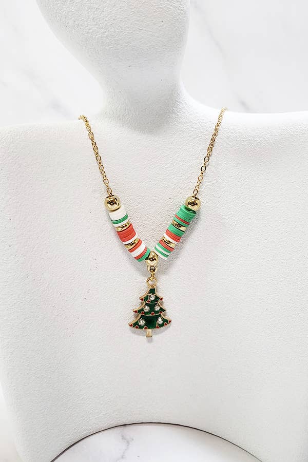 Christmas Theme Necklace and Stud Earring Set