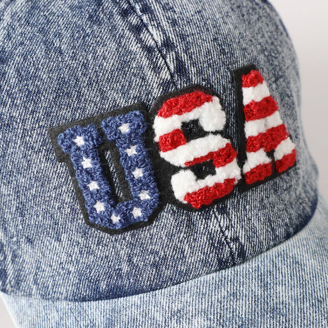 USA Letter Chenille Patch Baseball Cap