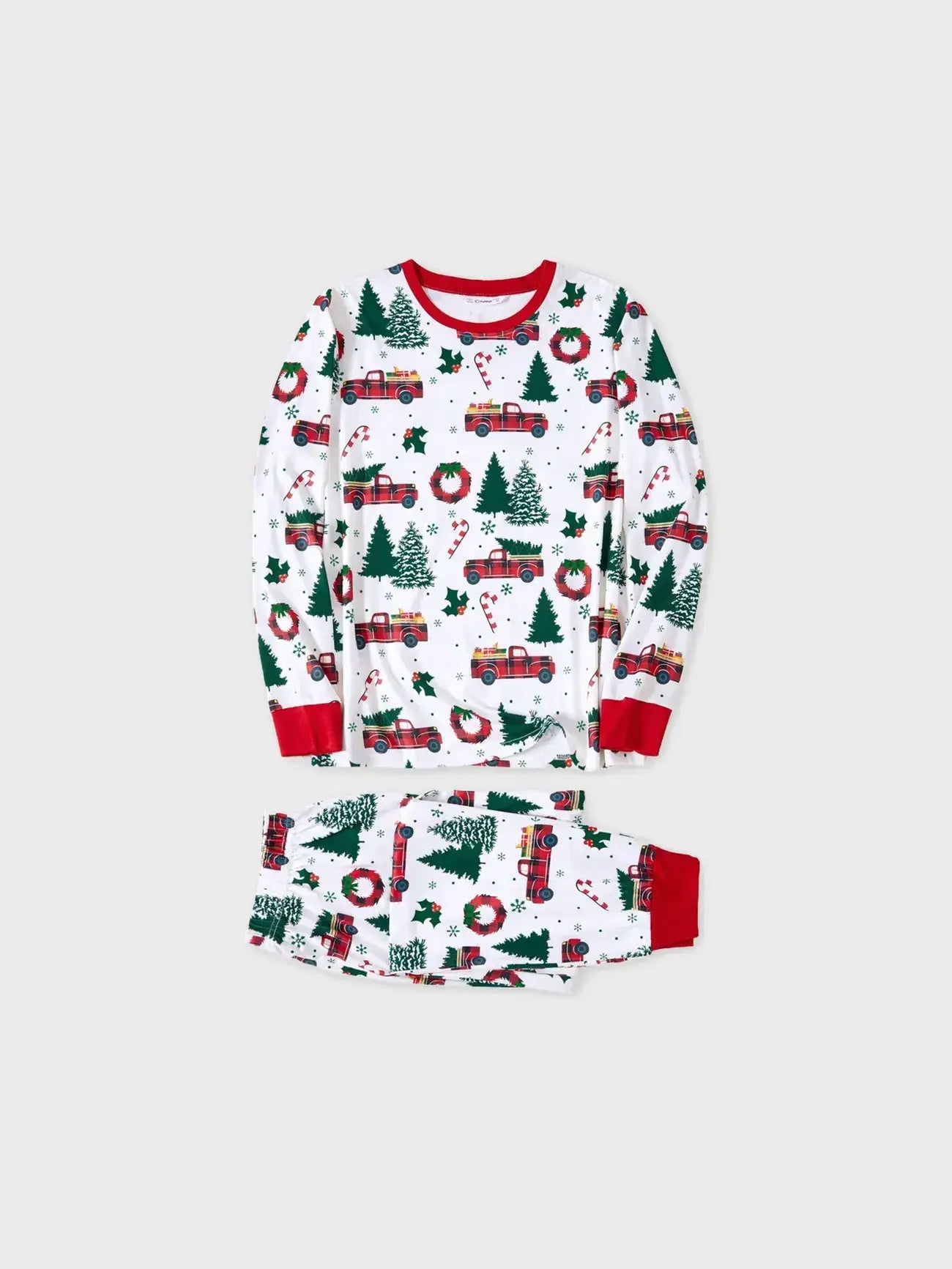 Family Christmas Allover Xmas Tree & Car Pattern Pajamas Set