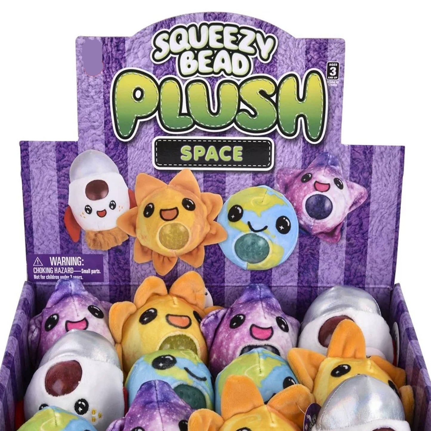 Space Squeezy Bead Plush Kids Toy- Assorted in Bulk