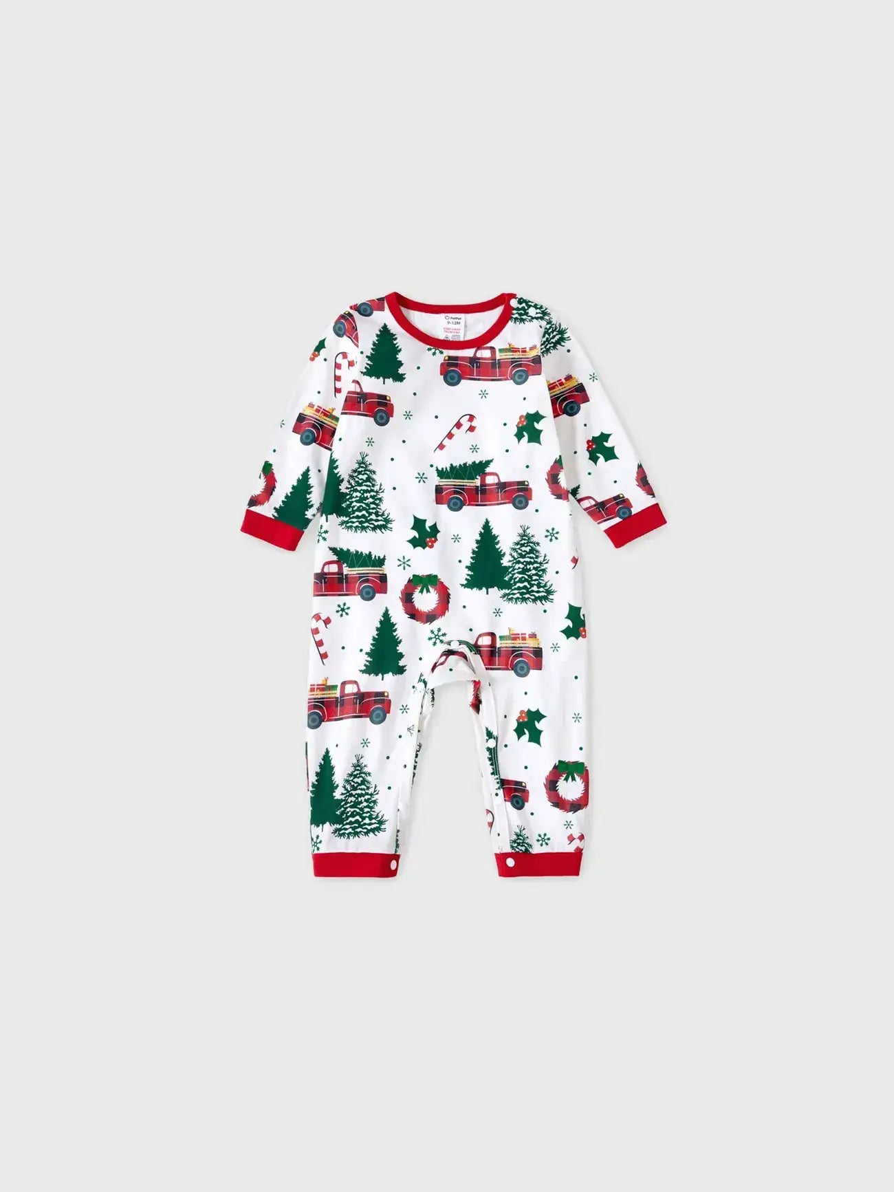 Family Christmas Allover Xmas Tree & Car Pattern Pajamas Set