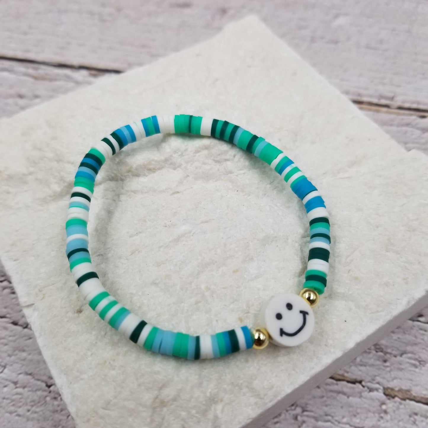 Smiling Face Rainbow Heishi Bracelet